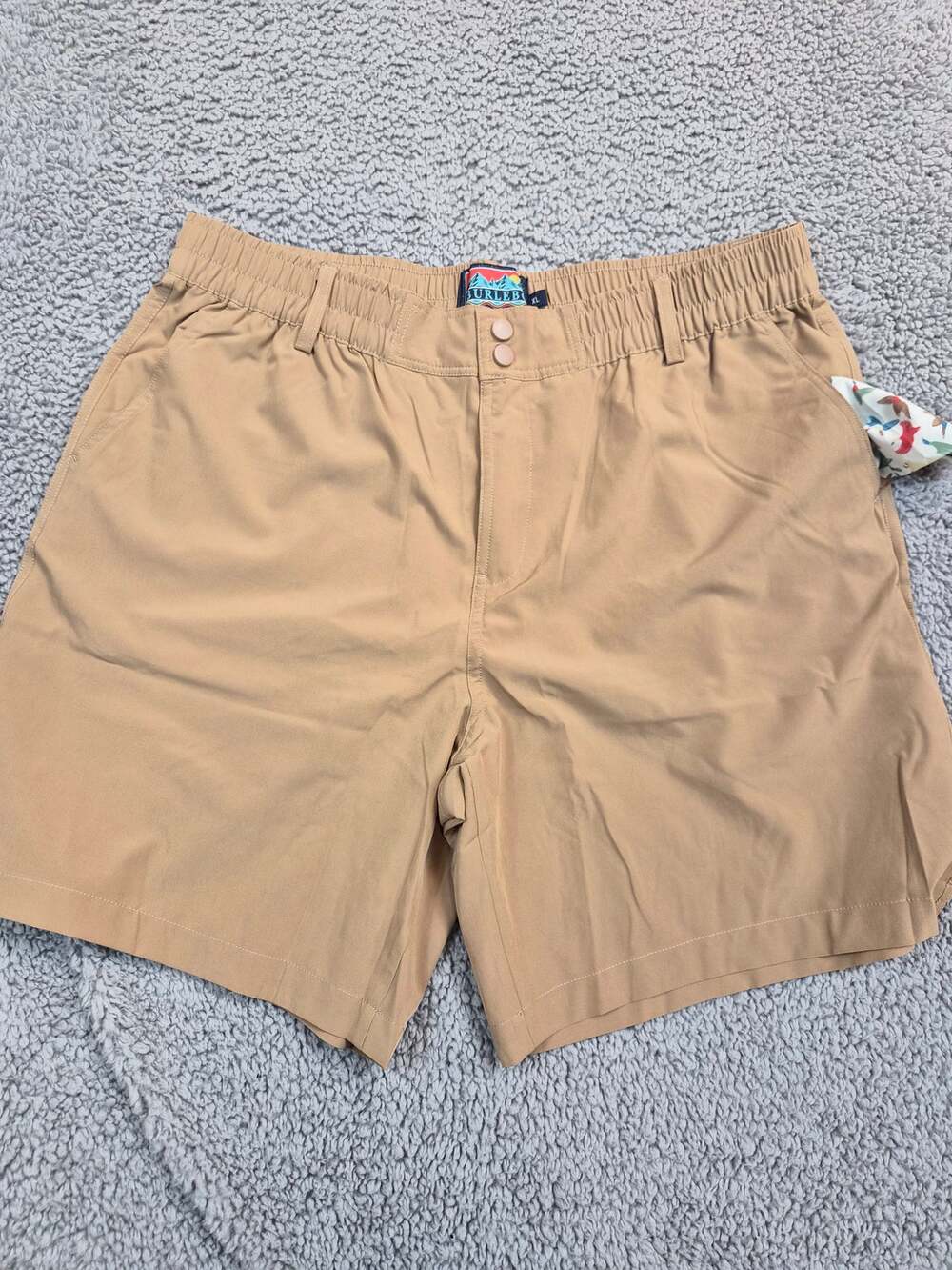 Burlebo Everyday Shorts Men's Size XL Tan Flying Ducks Pocket (1261)